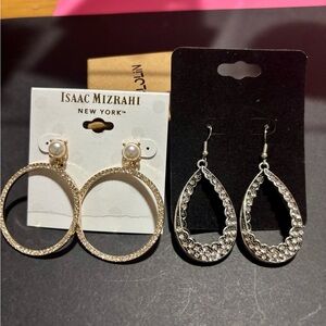 Isaac Mizrahi Gold and Silver Tone Earring Duo